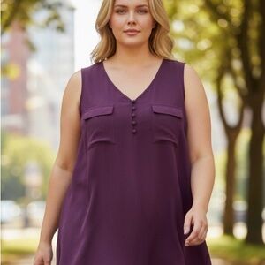 NWOT Torrid Plum Sleeveless Blouse Size 2 (2X 18/20) Flowy Rayon Tank Top